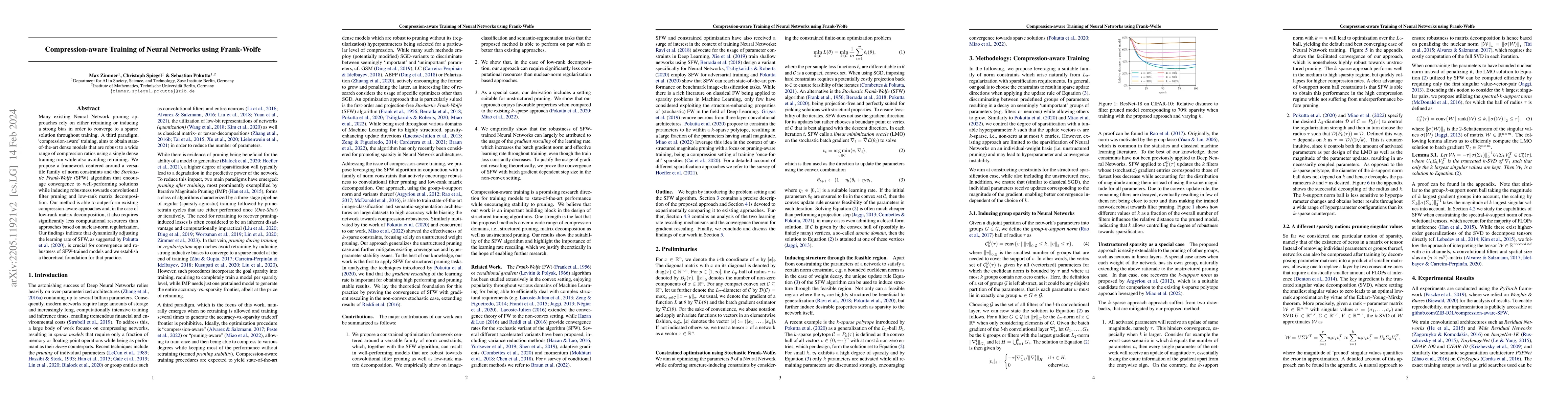 Thumbnail for Compression-aware Training of Neural Networks using Frank-Wolfe