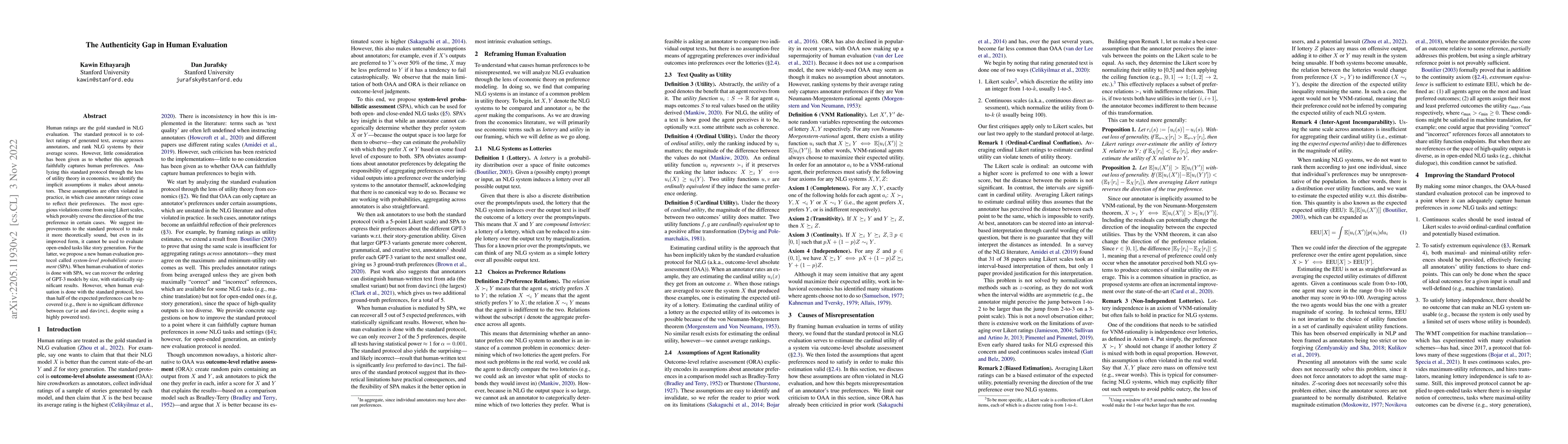 Thumbnail for The Authenticity Gap in Human Evaluation