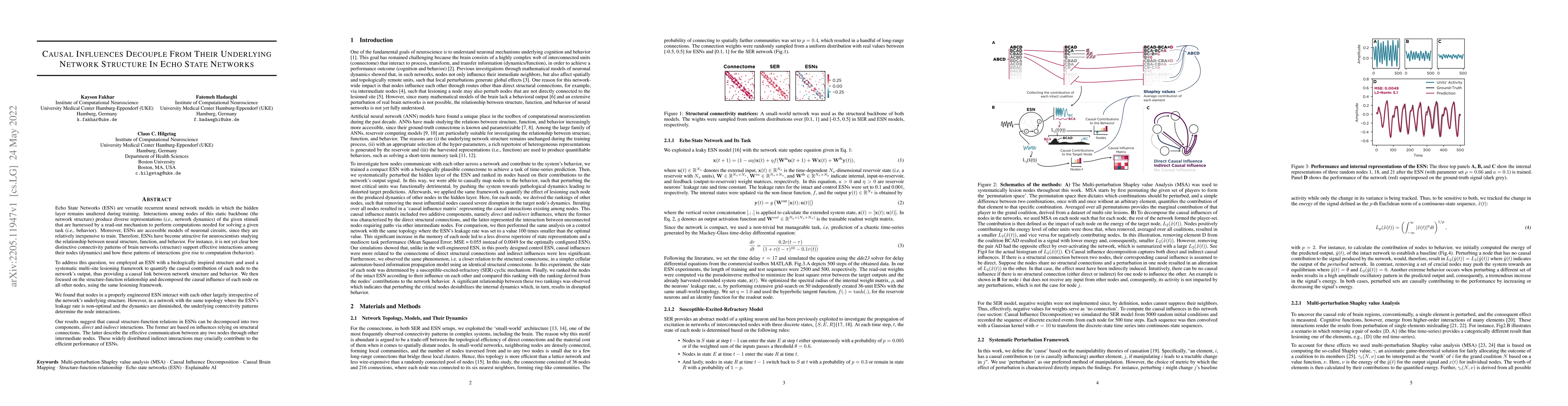 Thumbnail for Causal Influences Decouple From Their Underlying Network Structure In
  Echo State Networks