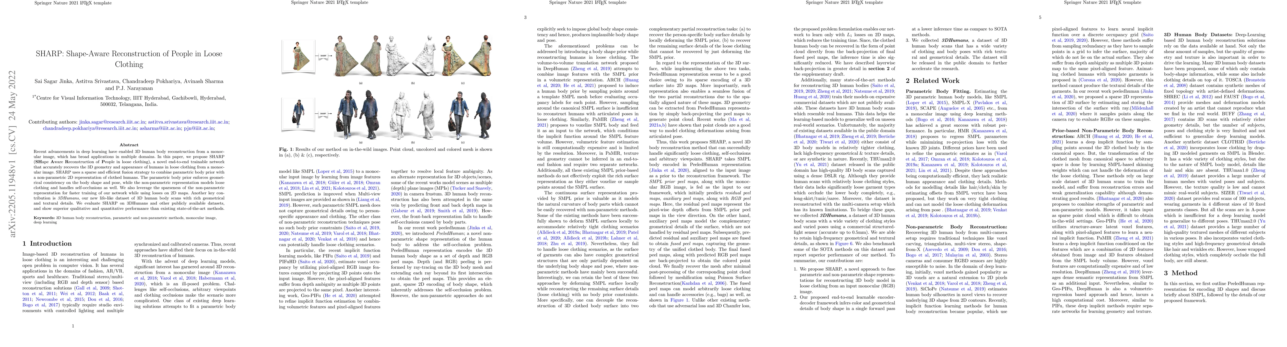 Thumbnail for SHARP: Shape-Aware Reconstruction of People in Loose Clothing