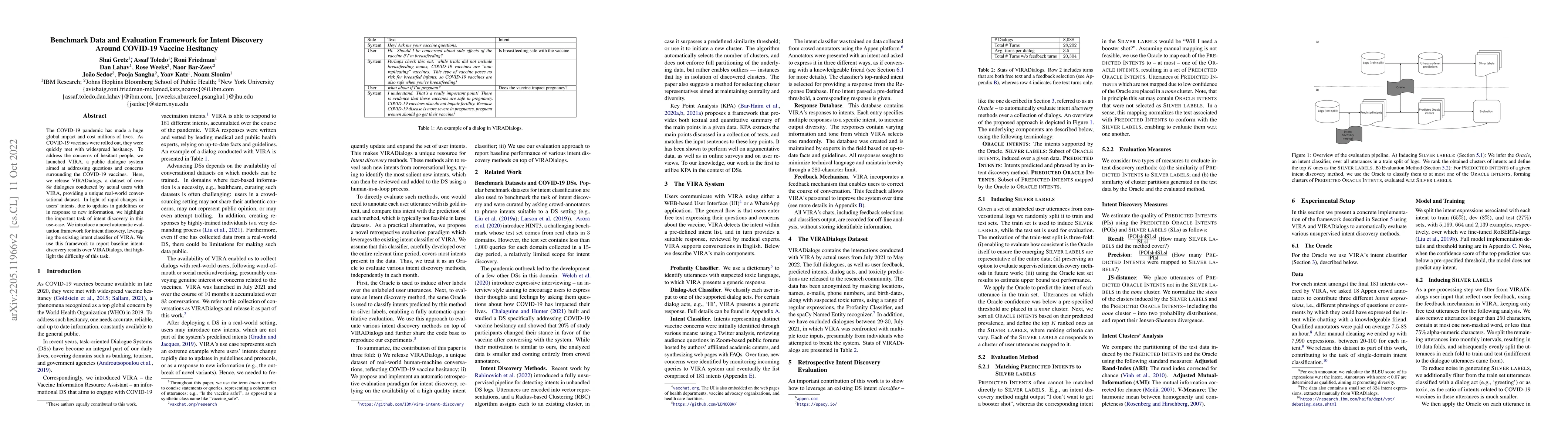 Thumbnail for Benchmark Data and Evaluation Framework for Intent Discovery Around
  COVID-19 Vaccine Hesitancy