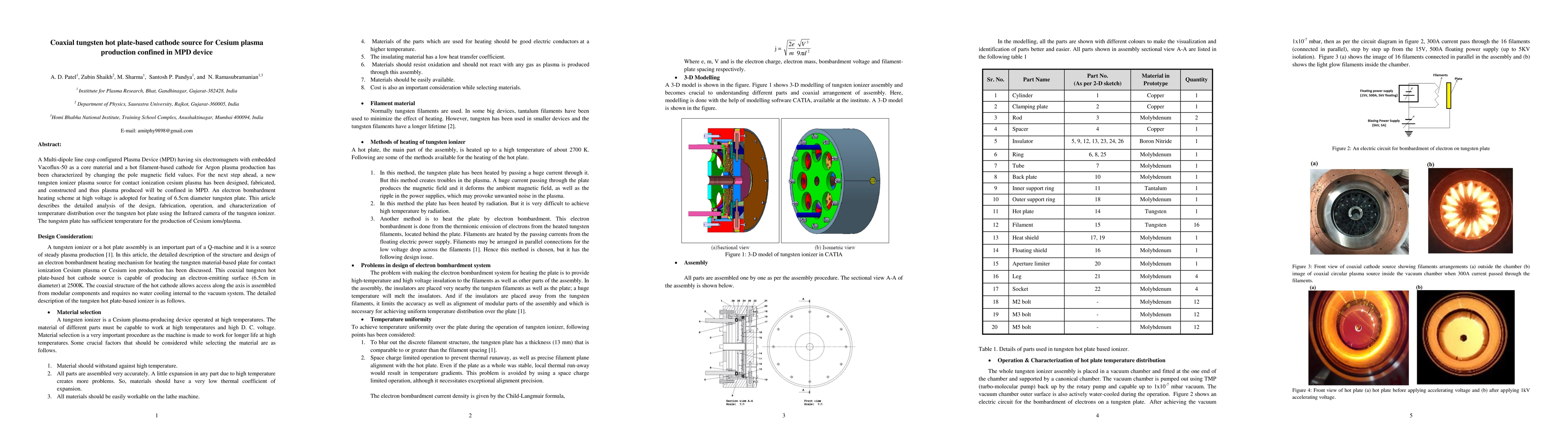 Thumbnail for Coaxial tungsten hot plate-based cathode source for Cesium plasma
  production confined in MPD device