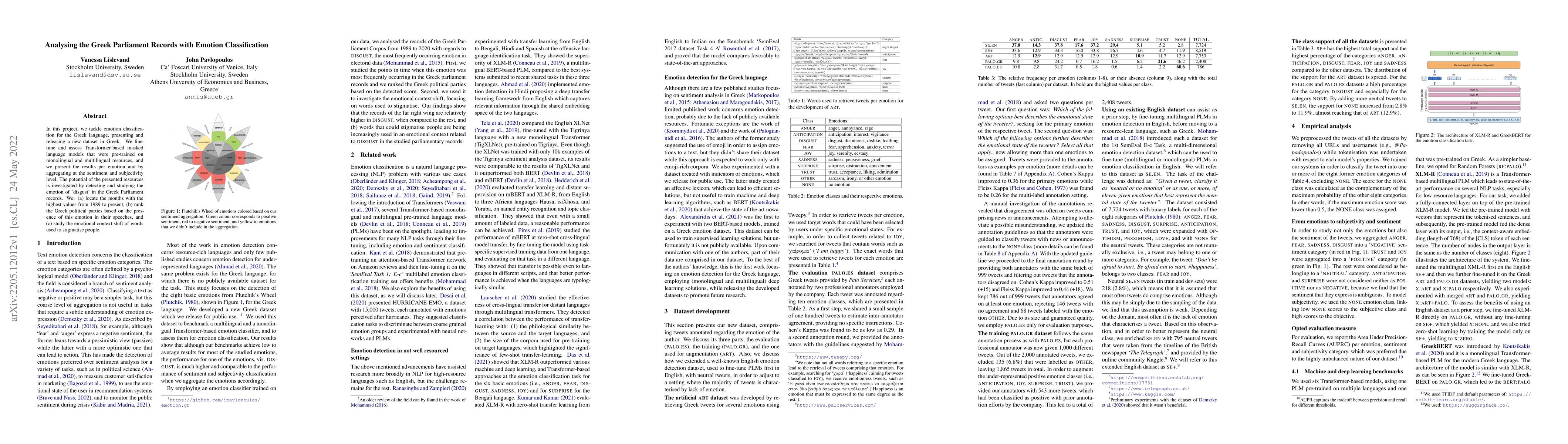 Thumbnail for Analysing the Greek Parliament Records with Emotion Classification
