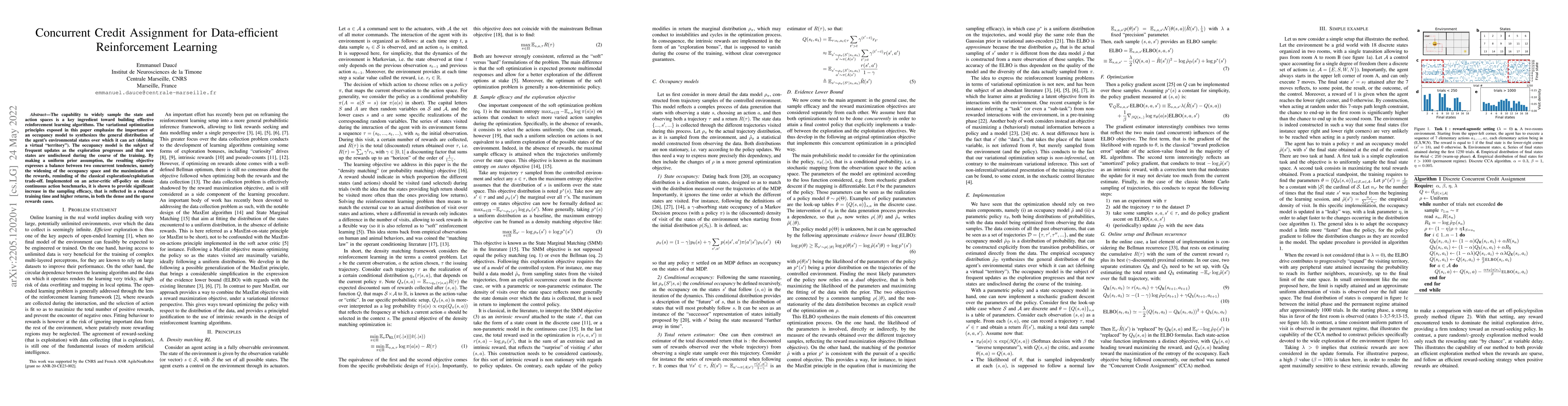 Thumbnail for Concurrent Credit Assignment for Data-efficient Reinforcement Learning
