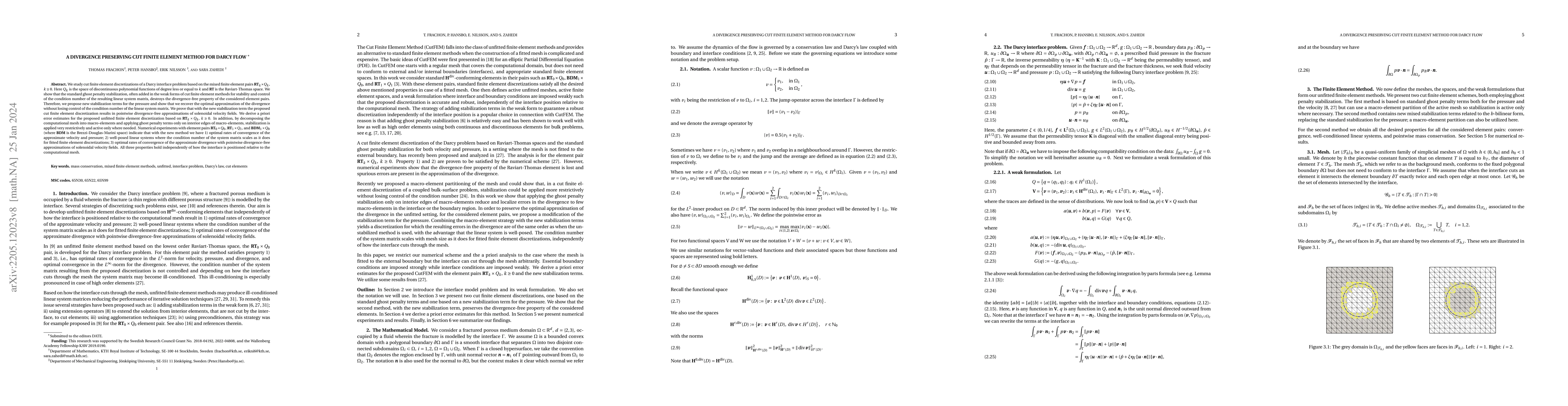 Thumbnail for A divergence preserving cut finite element method for Darcy flow