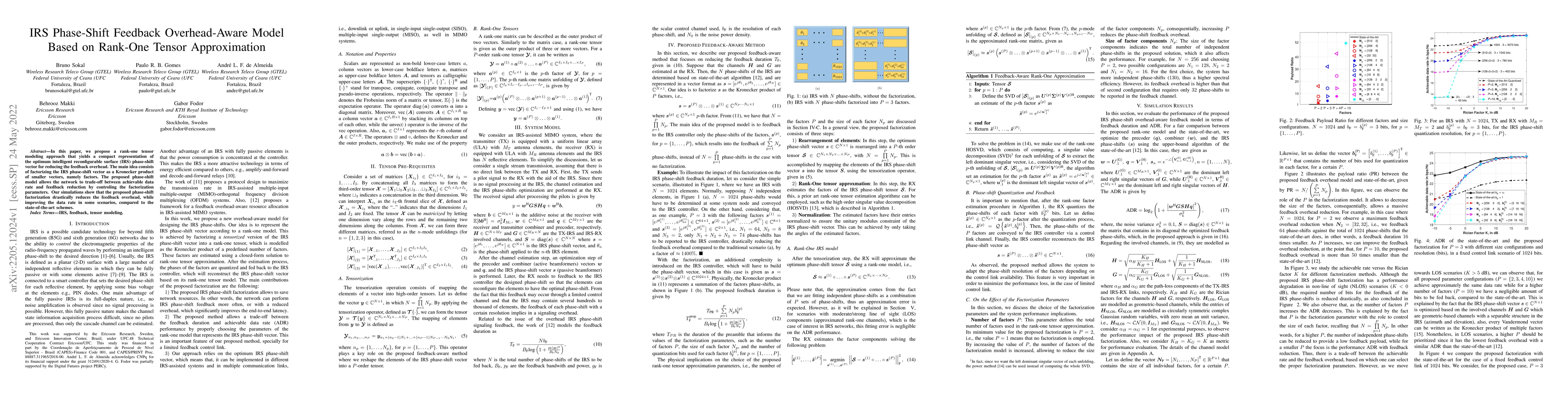 Thumbnail for IRS Phase-Shift Feedback Overhead-Aware Model Based on Rank-One Tensor
  Approximation
