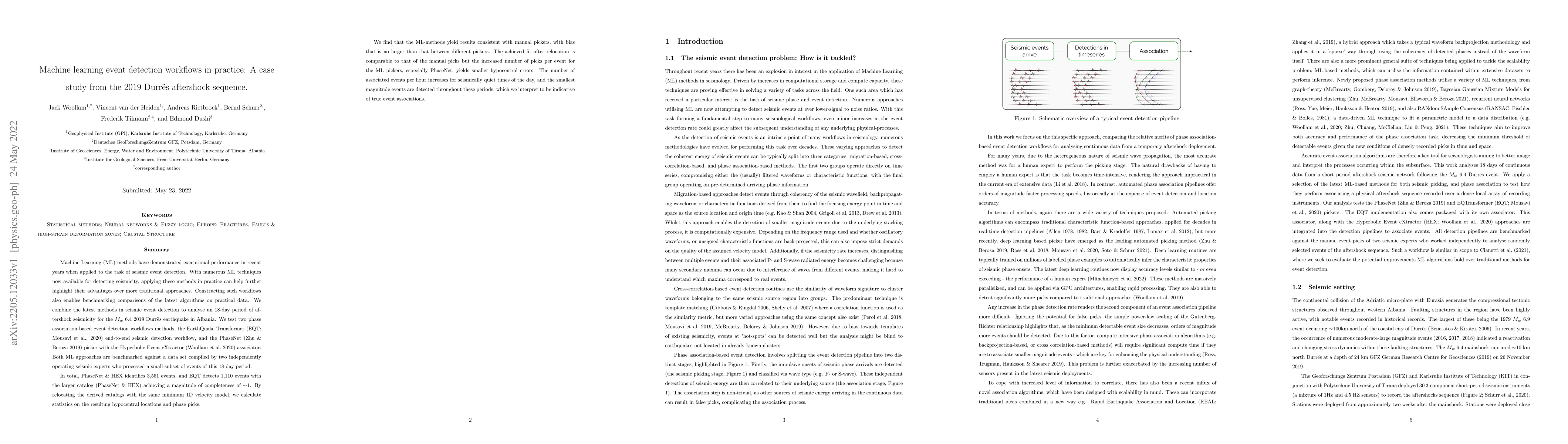 Thumbnail for Machine learning event detection workflows in practice: A case study
  from the 2019 Durr\"es aftershock sequence