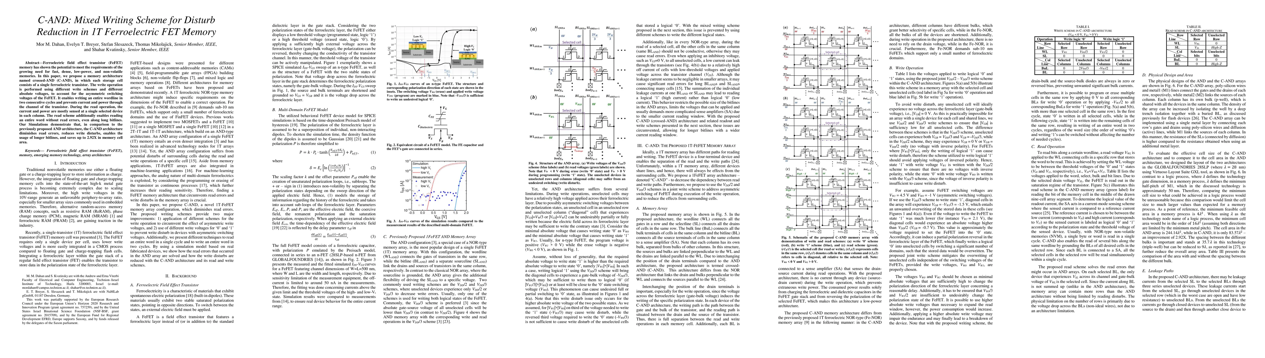 Thumbnail for C-AND: Mixed Writing Scheme for Disturb Reduction in 1T Ferroelectric
  FET Memory