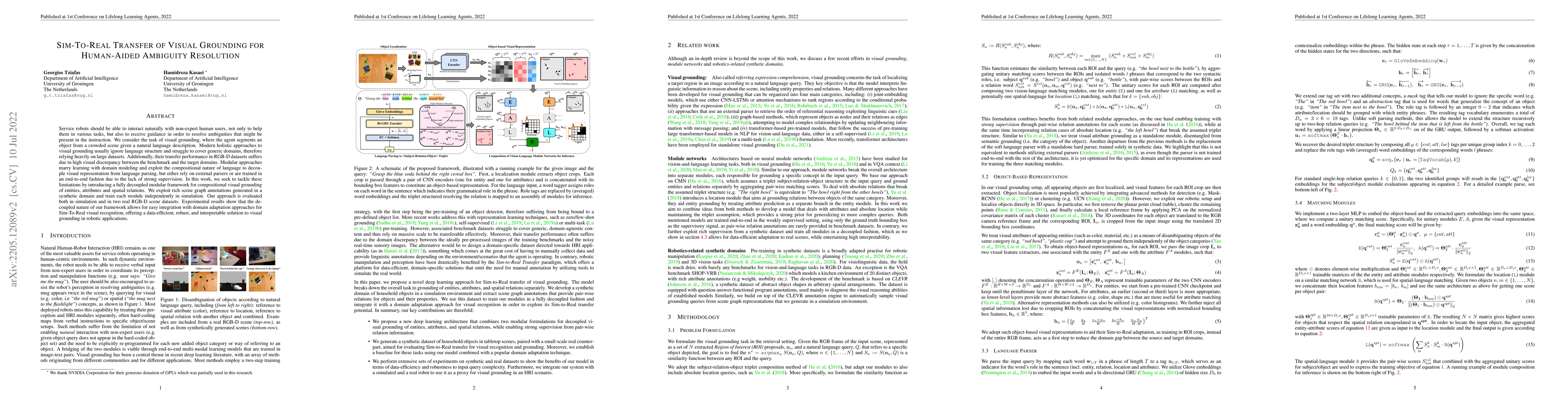 Thumbnail for Sim-To-Real Transfer of Visual Grounding for Human-Aided Ambiguity
  Resolution