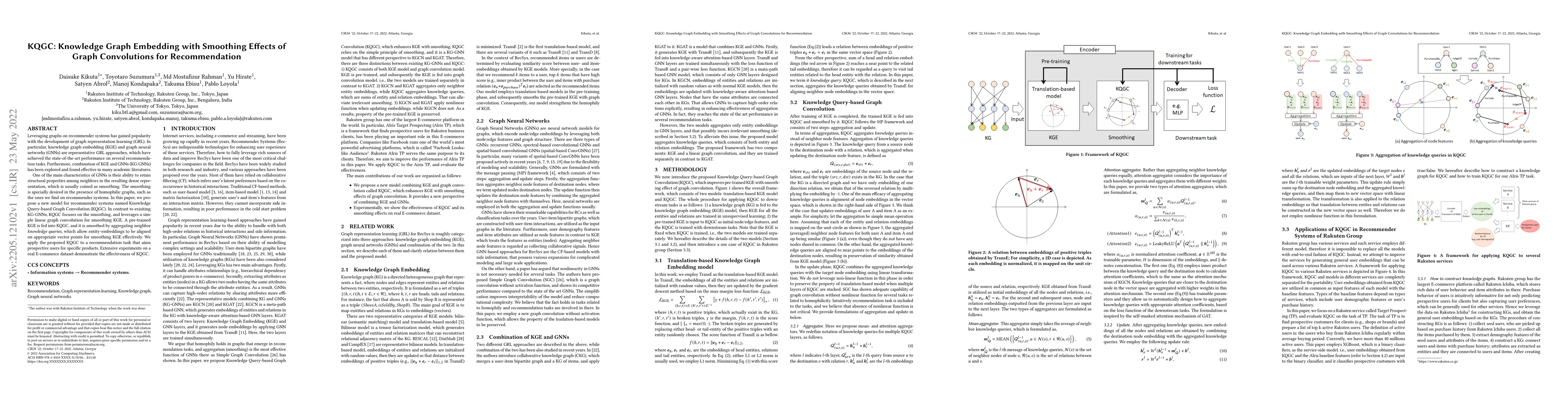 Thumbnail for KQGC: Knowledge Graph Embedding with Smoothing Effects of Graph
  Convolutions for Recommendation