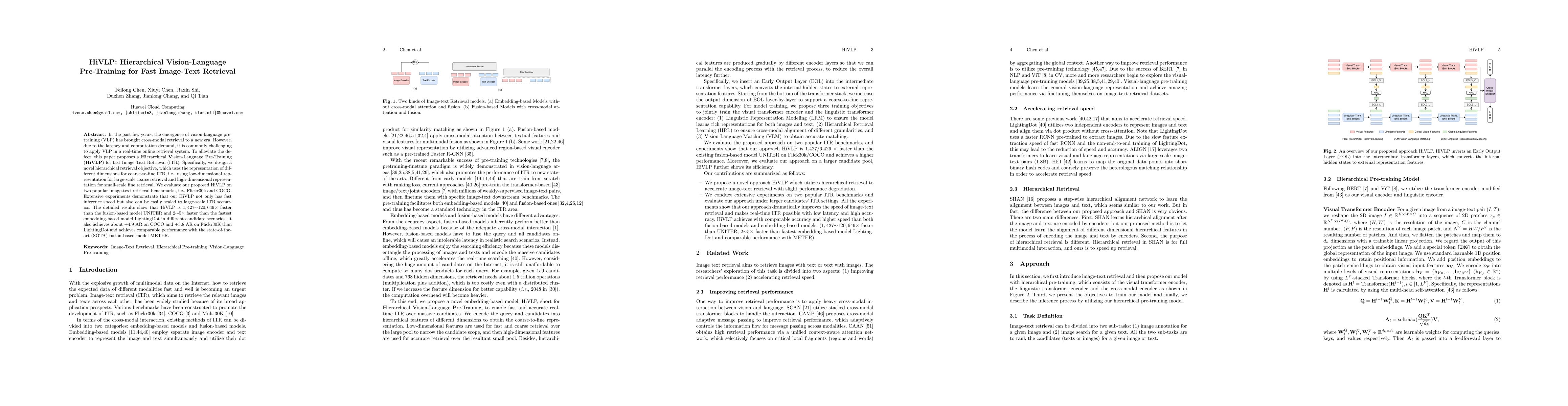 Thumbnail for HiVLP: Hierarchical Vision-Language Pre-Training for Fast Image-Text
  Retrieval