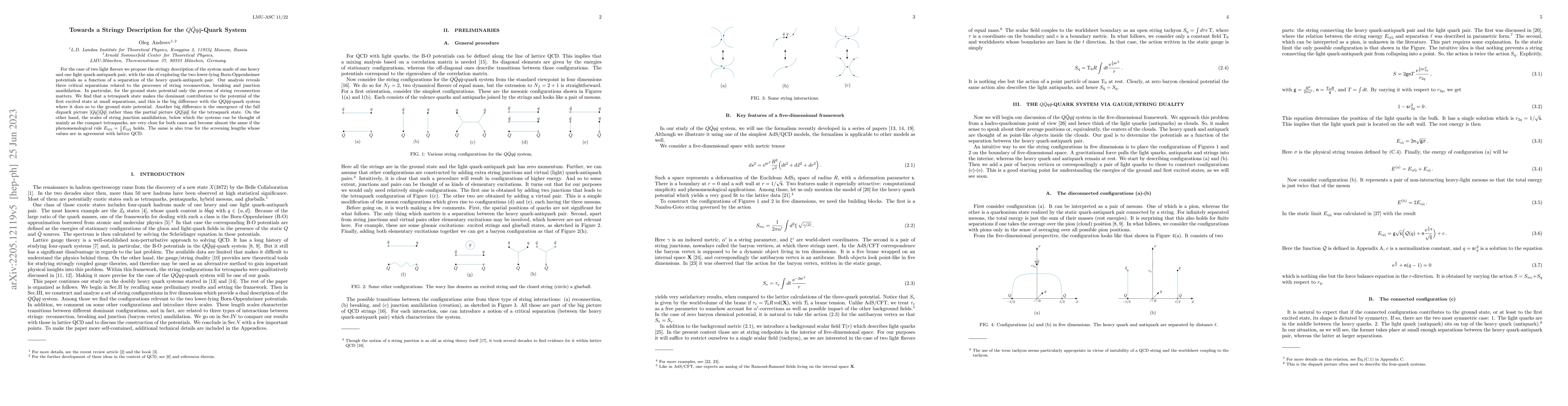 Thumbnail for Towards a Stringy Description for the $Q\bar Q q\bar q$-Quark System