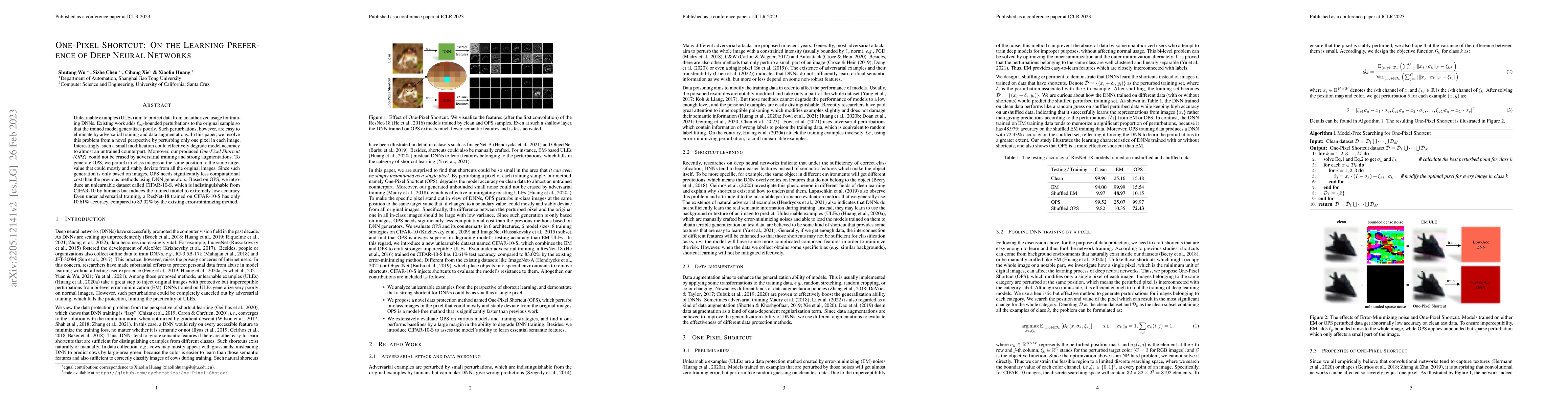 Thumbnail for One-Pixel Shortcut: on the Learning Preference of Deep Neural Networks