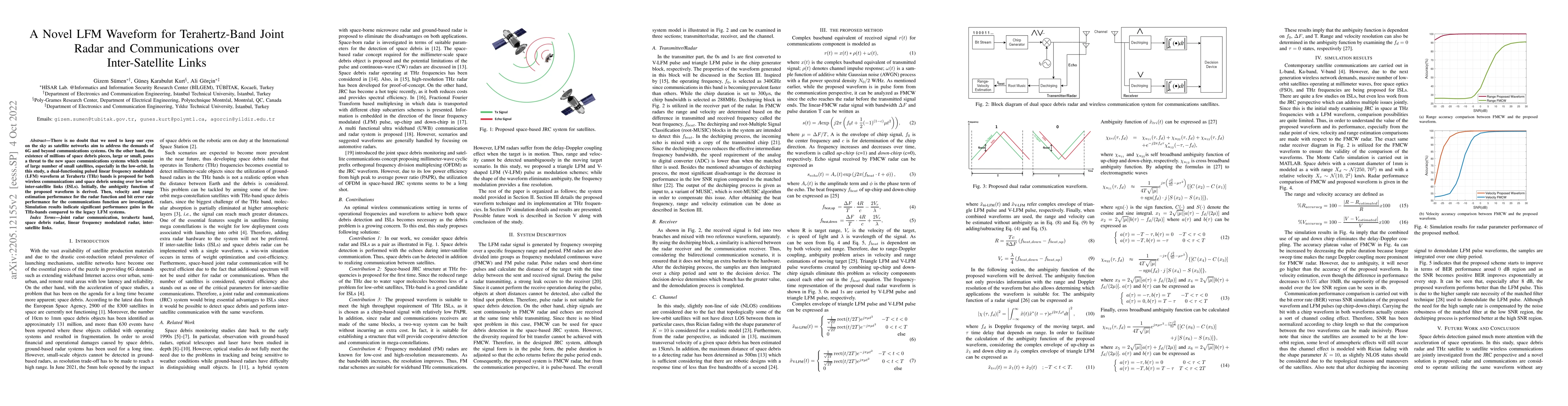 Thumbnail for A Novel LFM Waveform for Terahertz-Band Joint Radar and Communications
  over Inter-Satellite Links