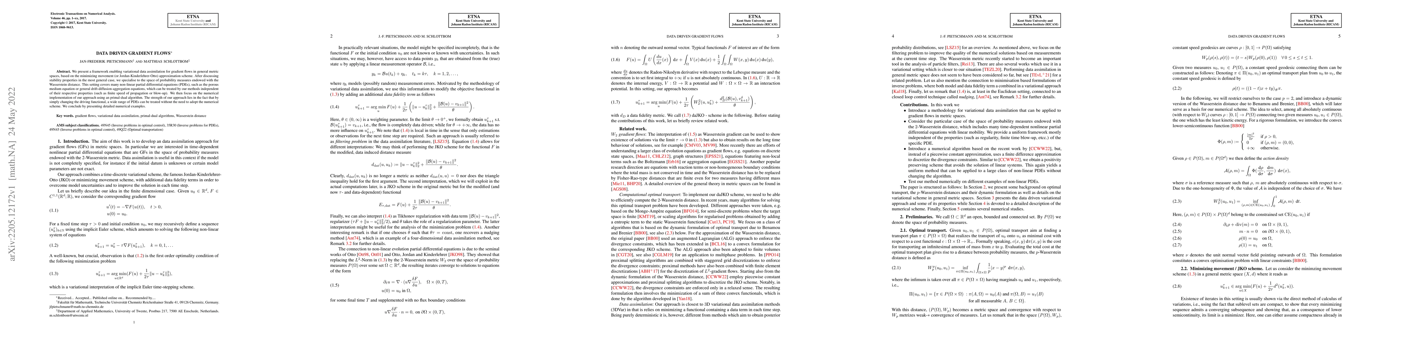 Thumbnail for Data driven gradient flows