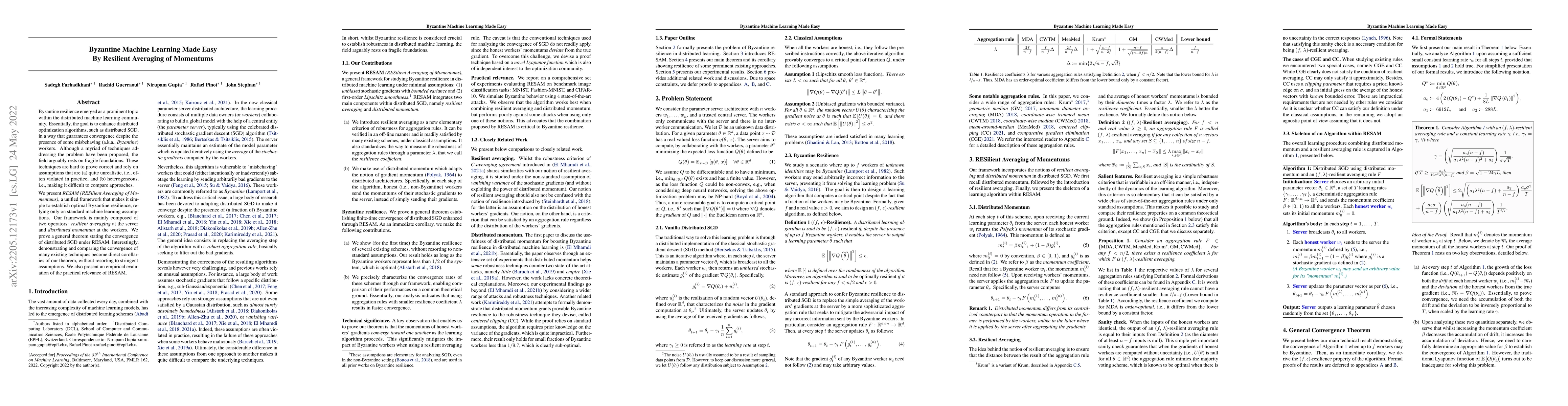 Thumbnail for Byzantine Machine Learning Made Easy by Resilient Averaging of Momentums