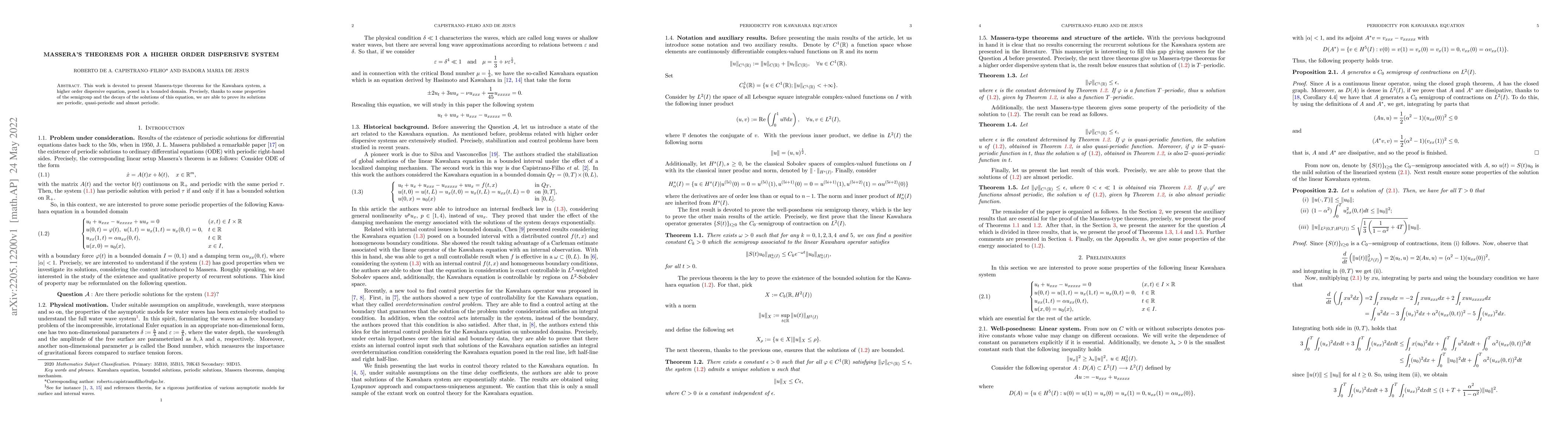 Thumbnail for Massera's theorems for a higher order dispersive system