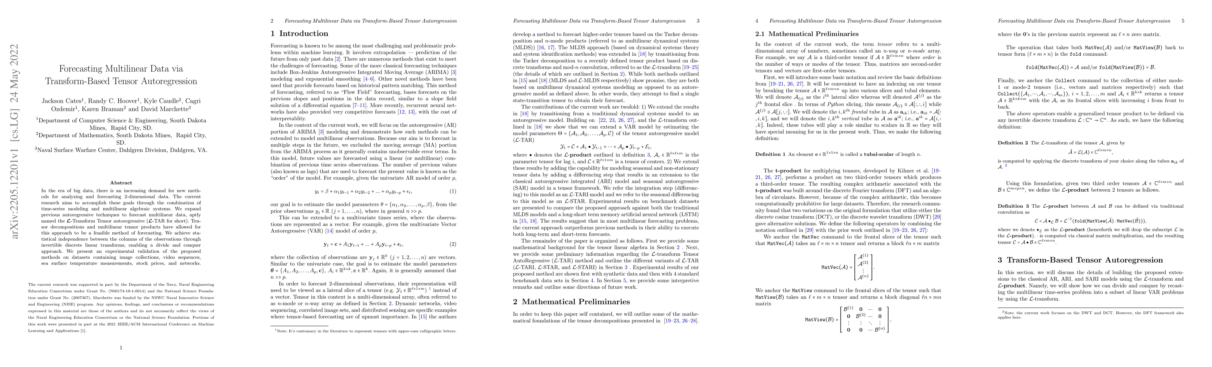 Thumbnail for Forecasting Multilinear Data via Transform-Based Tensor Autoregression