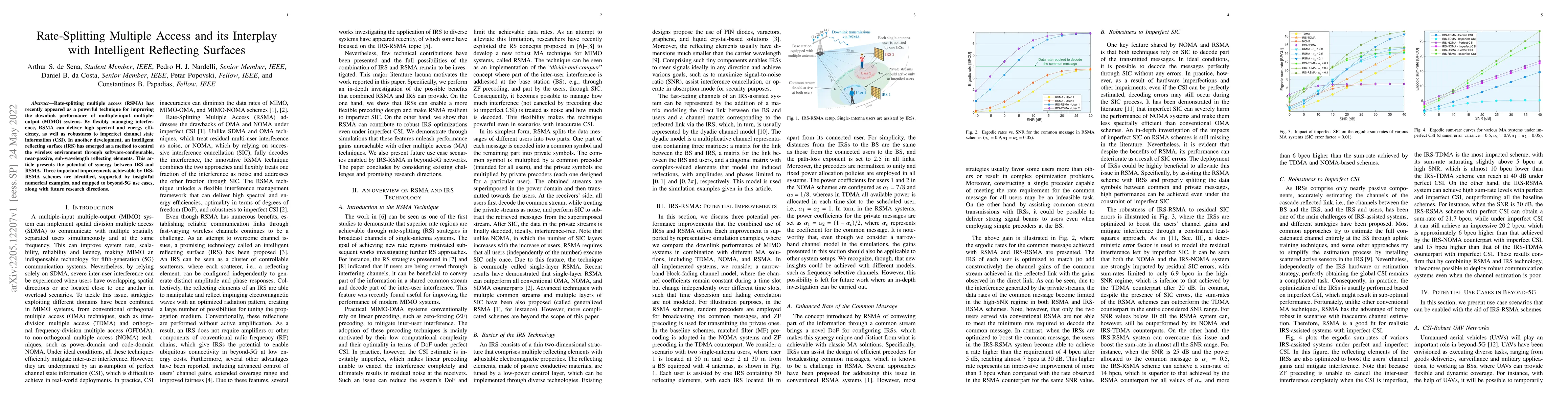 Thumbnail for Rate-Splitting Multiple Access and its Interplay with Intelligent
  Reflecting Surfaces