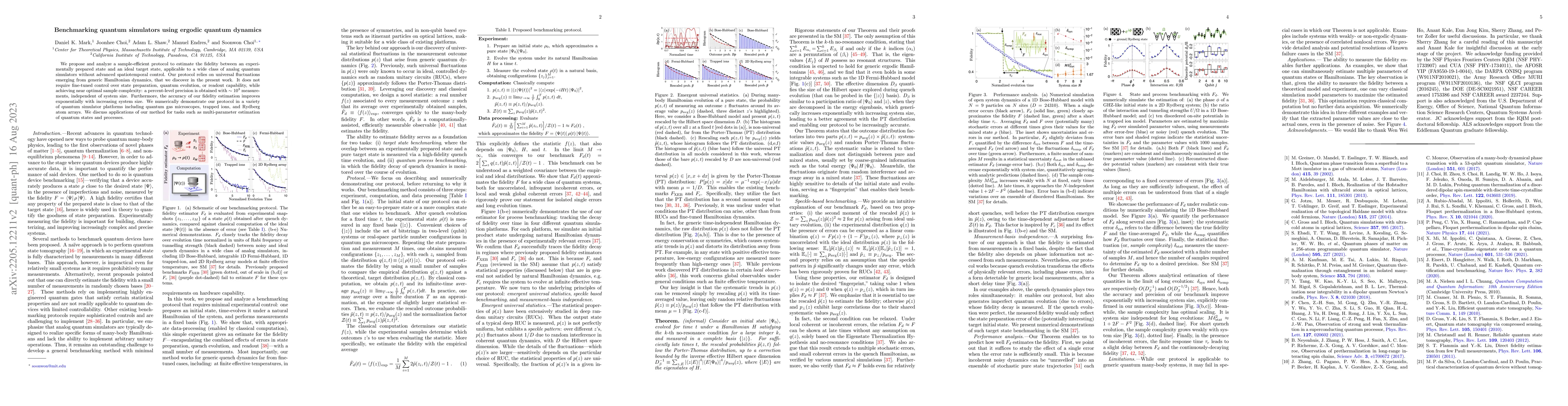 Thumbnail for Benchmarking Quantum Simulators using Ergodic Quantum Dynamics