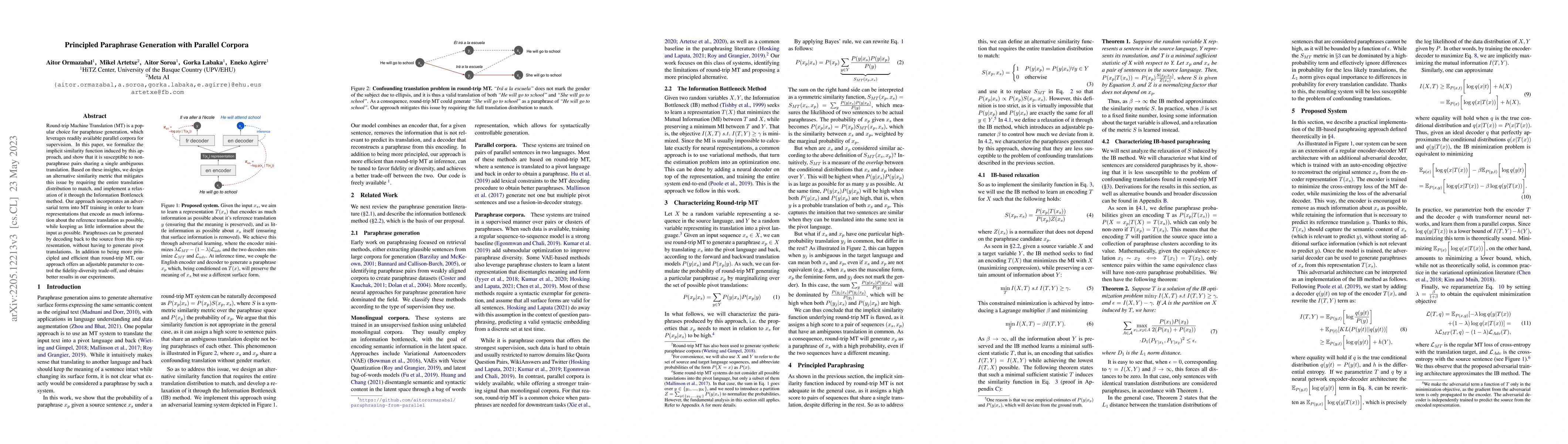 Thumbnail for Principled Paraphrase Generation with Parallel Corpora