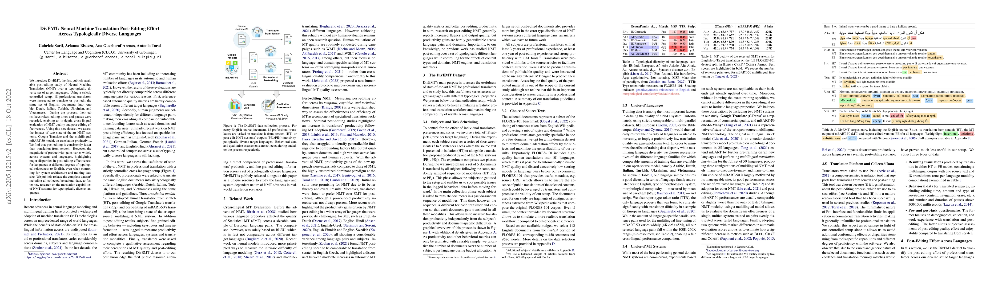 Thumbnail for DivEMT: Neural Machine Translation Post-Editing Effort Across
  Typologically Diverse Languages