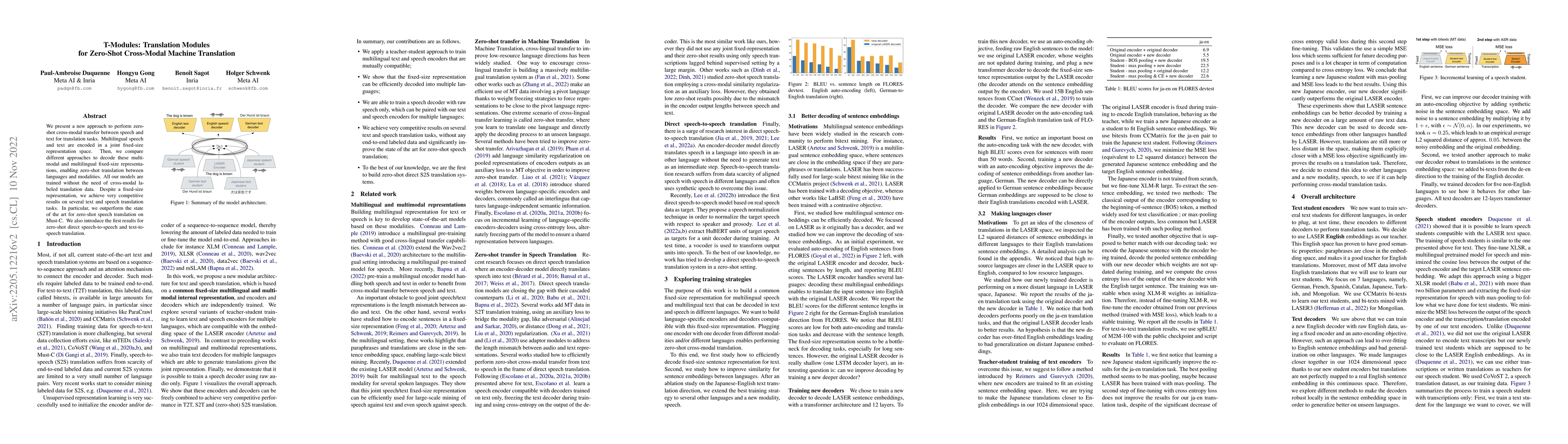Thumbnail for T-Modules: Translation Modules for Zero-Shot Cross-Modal Machine
  Translation