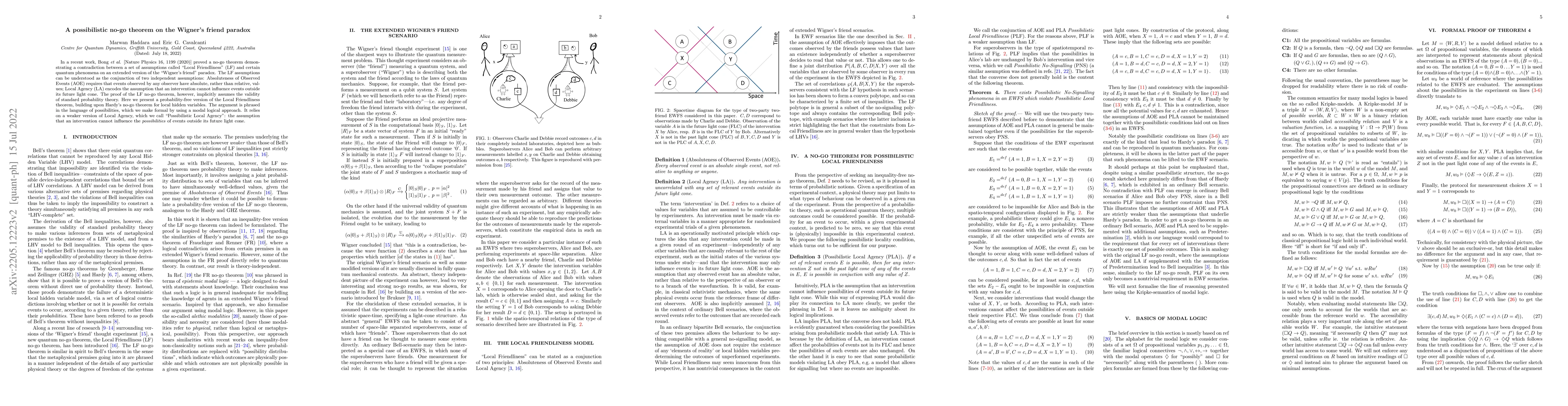 Thumbnail for A possibilistic no-go theorem on the Wigner's friend paradox