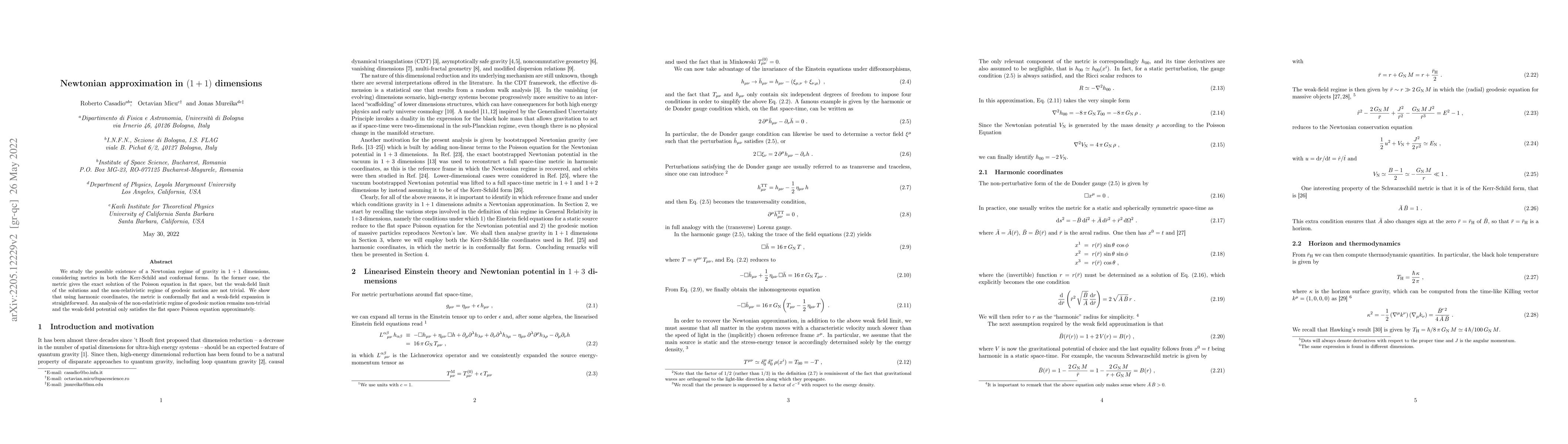 Thumbnail for Newtonian approximation in (1 + 1) dimensions