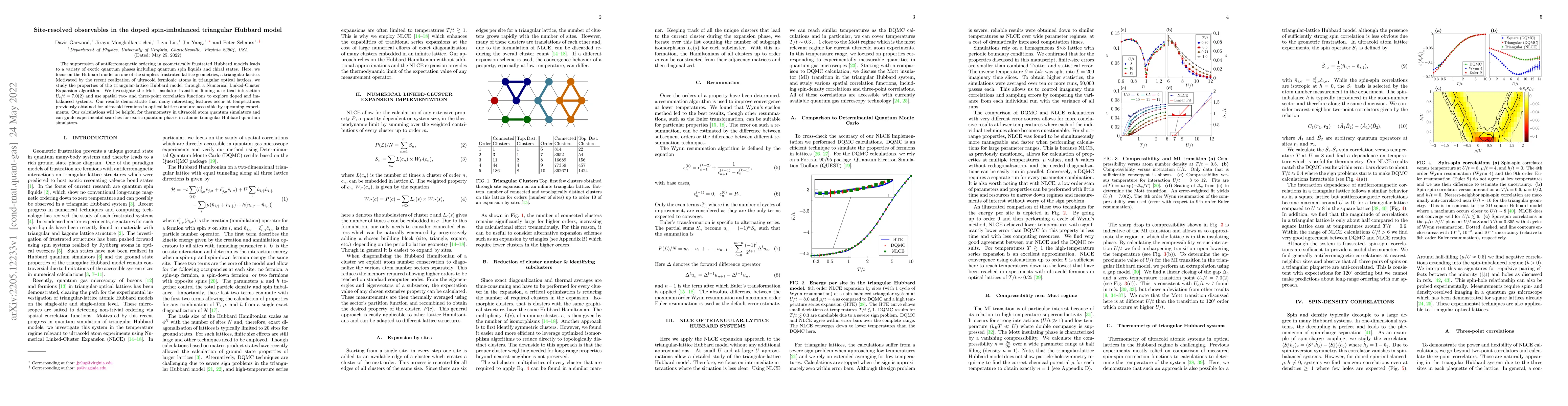 Thumbnail for Site-resolved observables in the doped spin-imbalanced triangular
  Hubbard model