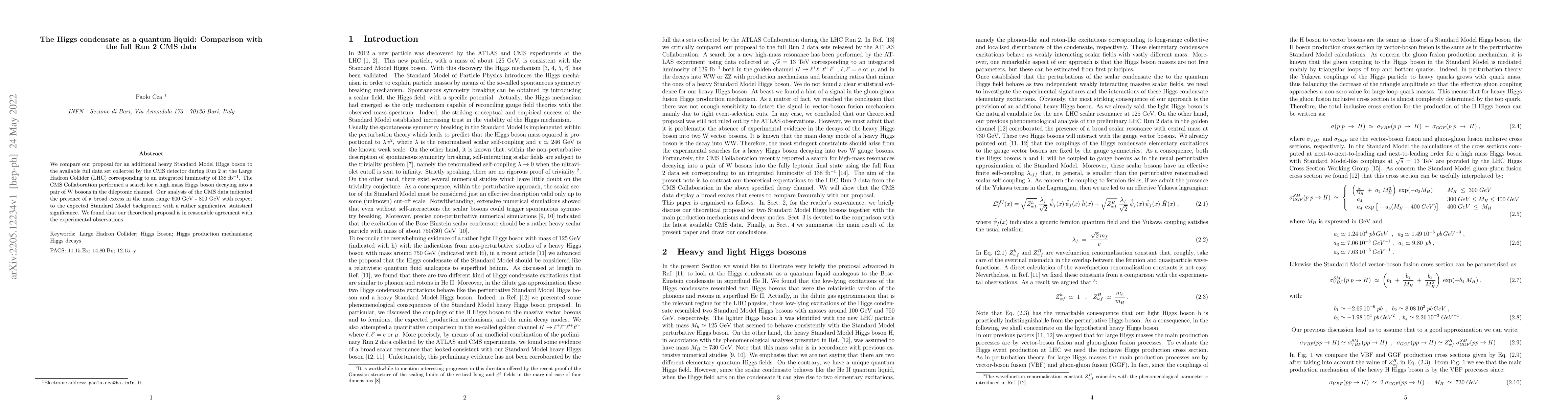 Thumbnail for The Higgs condensate as a quantum liquid: Comparison with the full Run 2
  CMS data