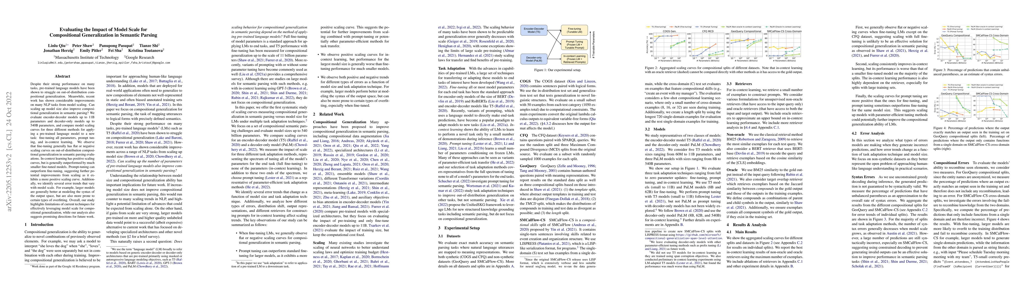 Thumbnail for Evaluating the Impact of Model Scale for Compositional Generalization in
  Semantic Parsing
