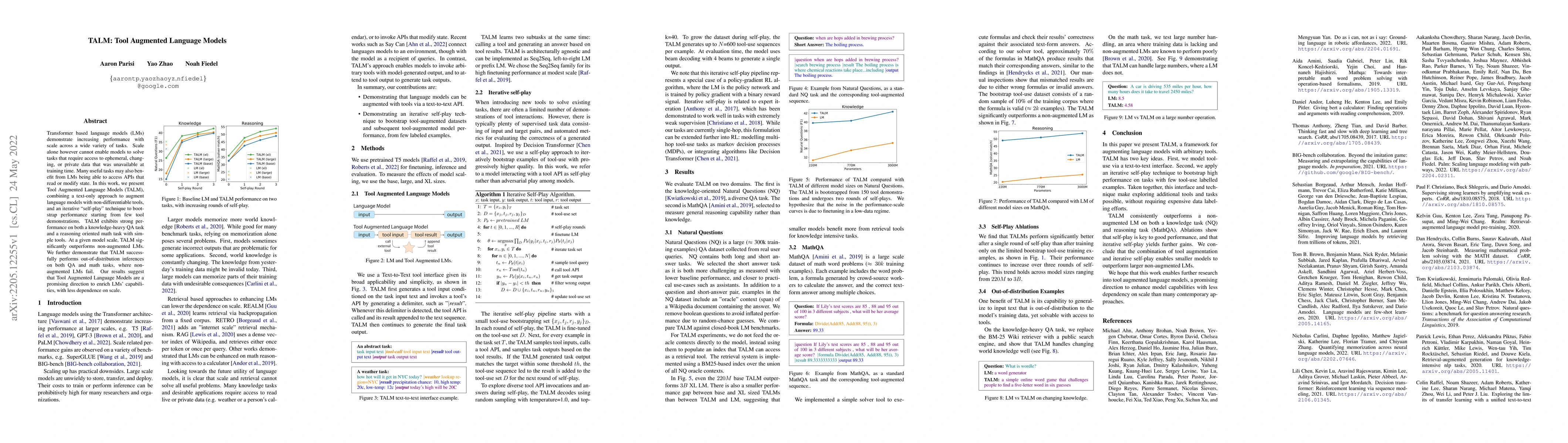 Thumbnail for TALM: Tool Augmented Language Models
