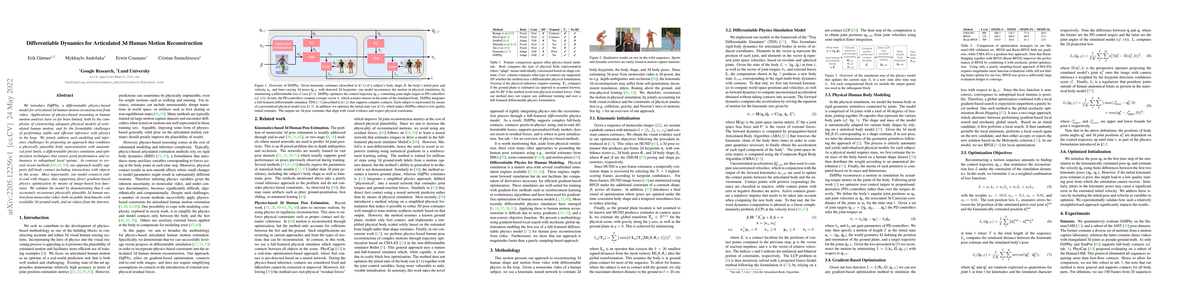 Thumbnail for Differentiable Dynamics for Articulated 3d Human Motion Reconstruction