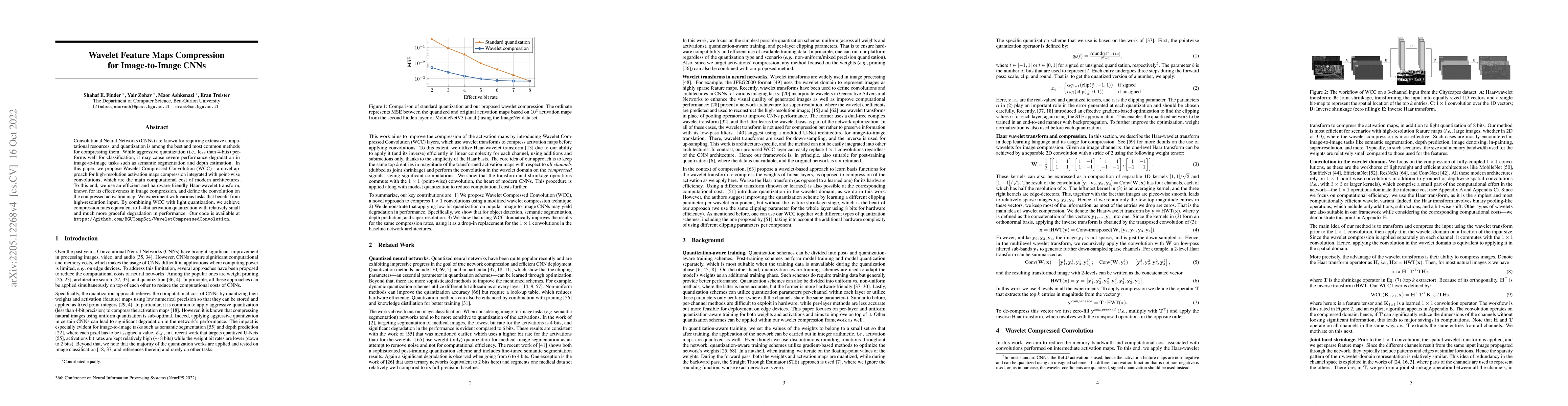 Thumbnail for Wavelet Feature Maps Compression for Image-to-Image CNNs