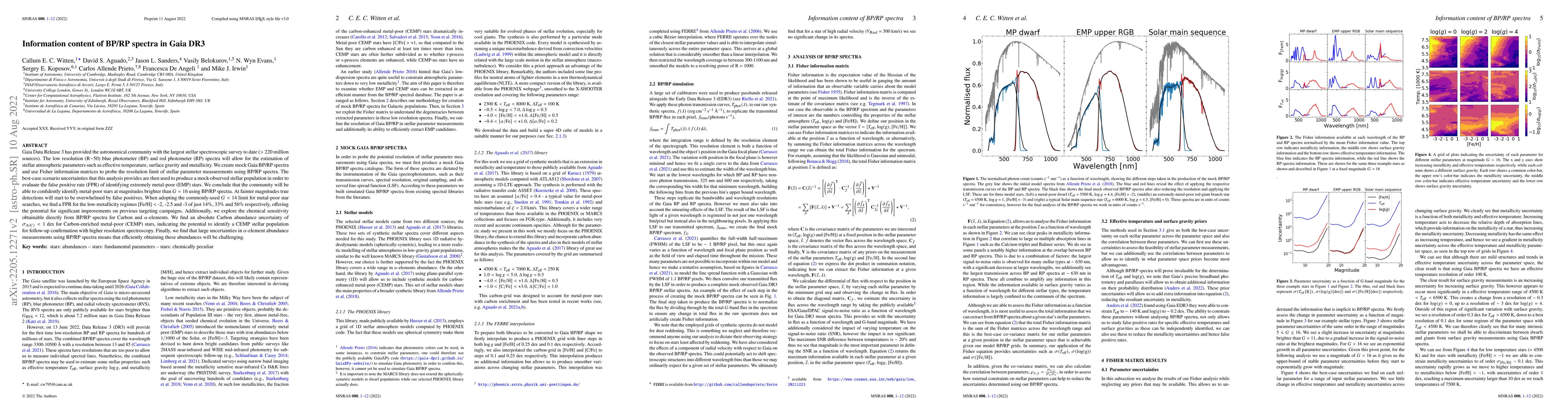 Thumbnail for Information content of BP/RP spectra in Gaia DR3