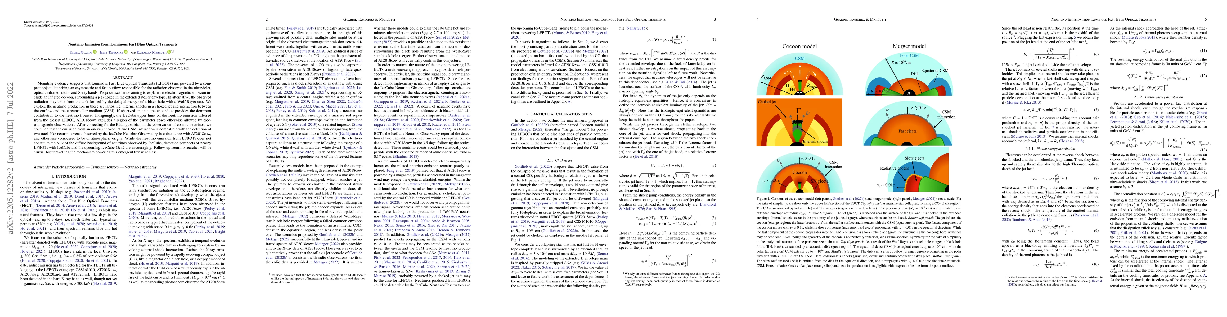 Thumbnail for Neutrino Emission from Luminous Fast Blue Optical Transients