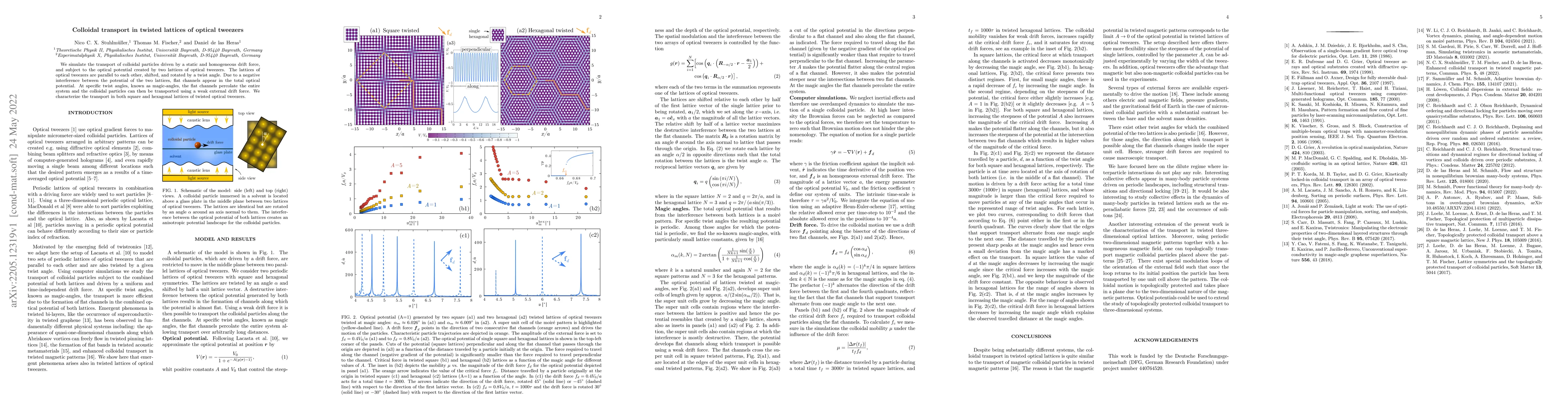 Thumbnail for Colloidal transport in twisted lattices of optical tweezers