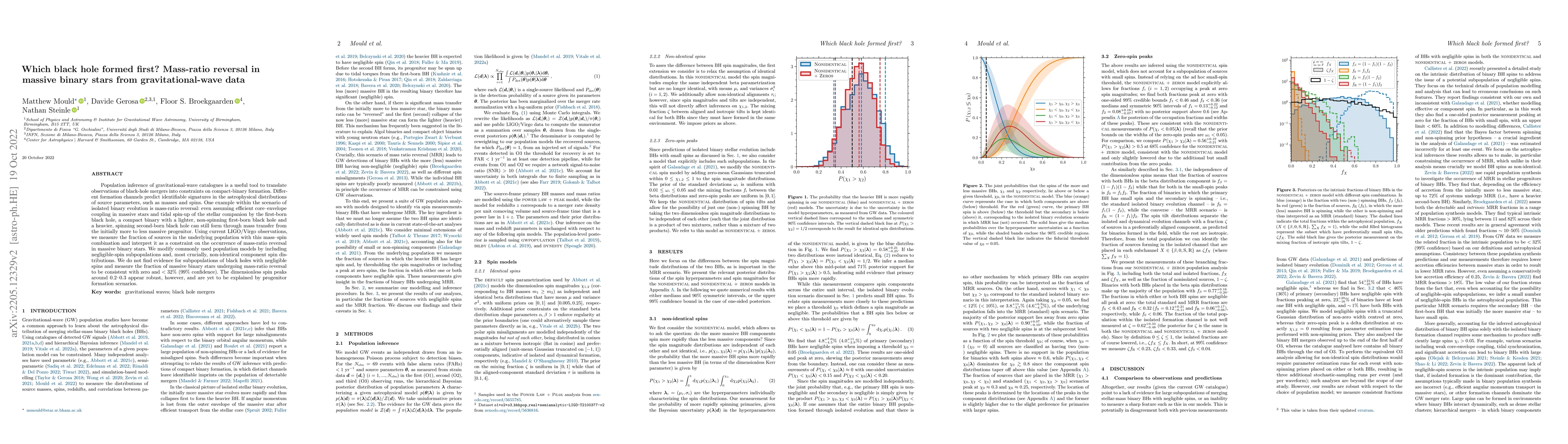 Thumbnail for Which black hole formed first? Mass-ratio reversal in massive binary
  stars from gravitational-wave data