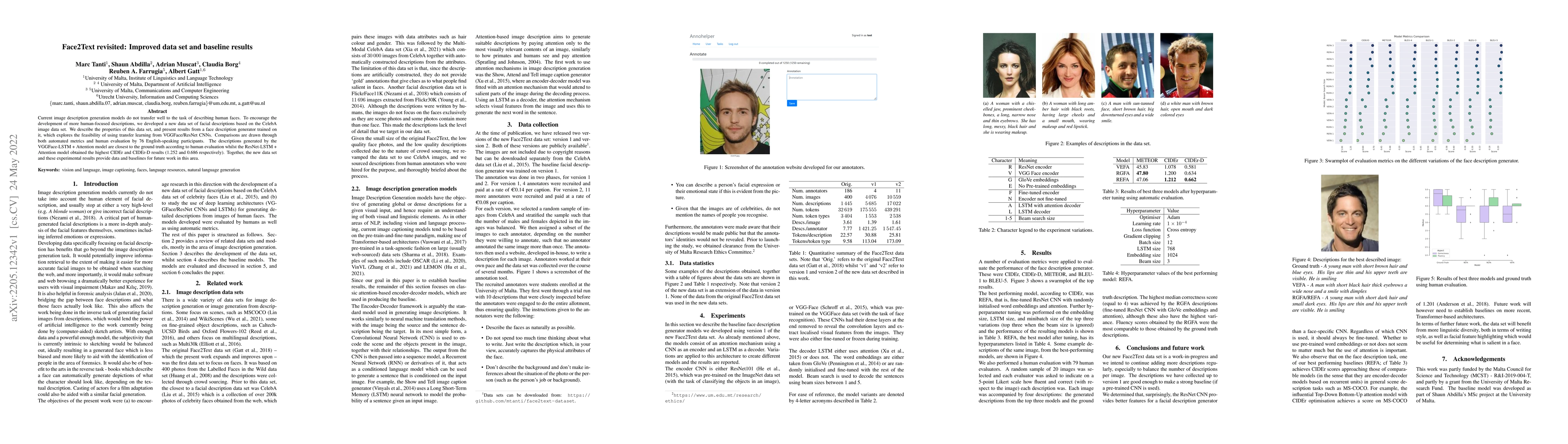 Thumbnail for Face2Text revisited: Improved data set and baseline results
