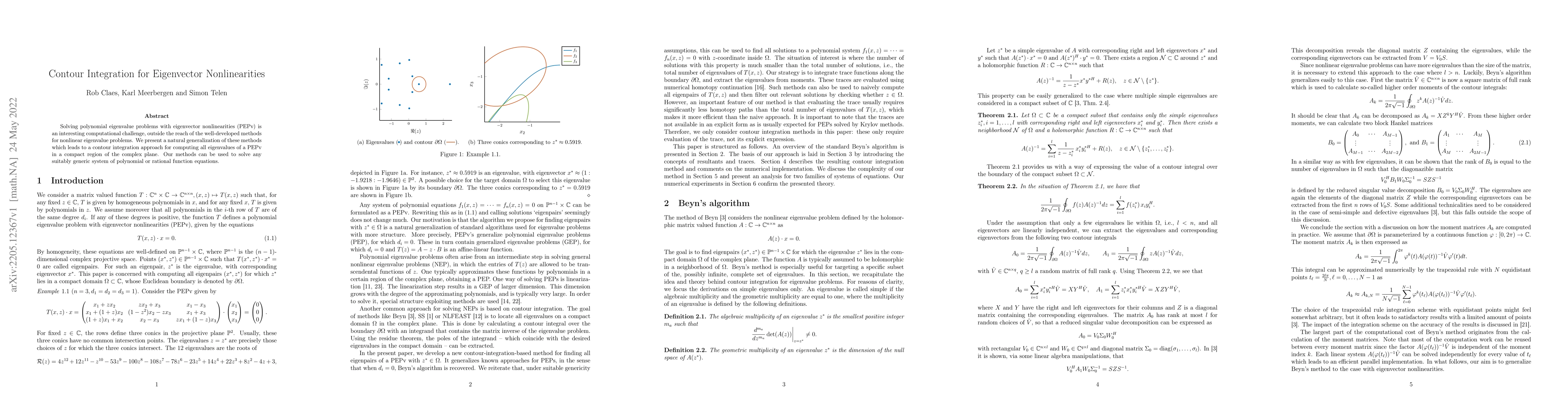 Thumbnail for Contour Integration for Eigenvector Nonlinearities