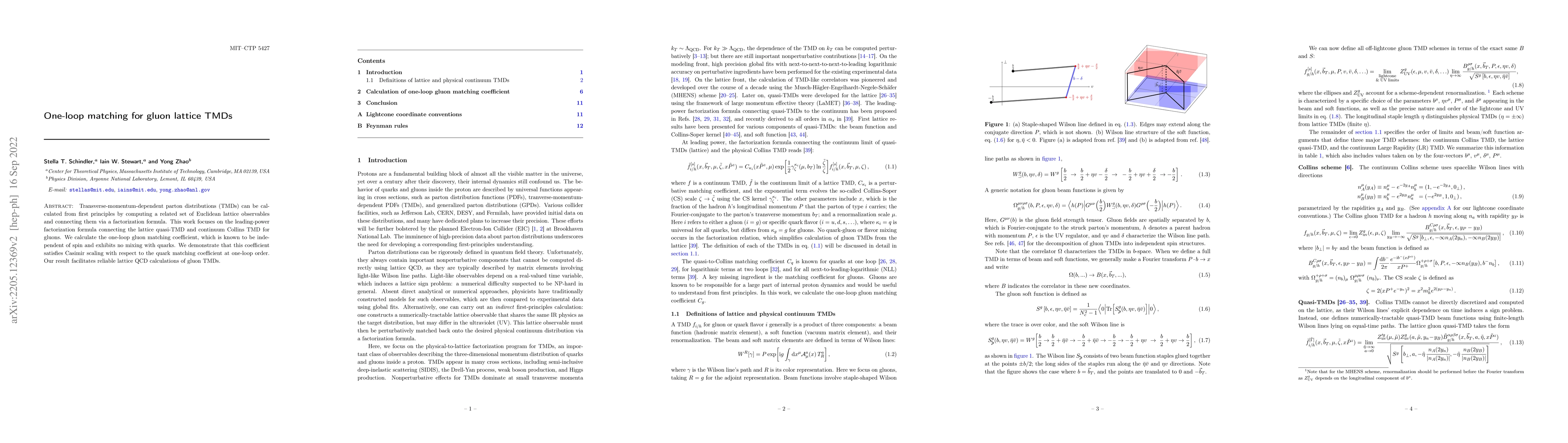 Thumbnail for One-loop matching for gluon lattice TMDs