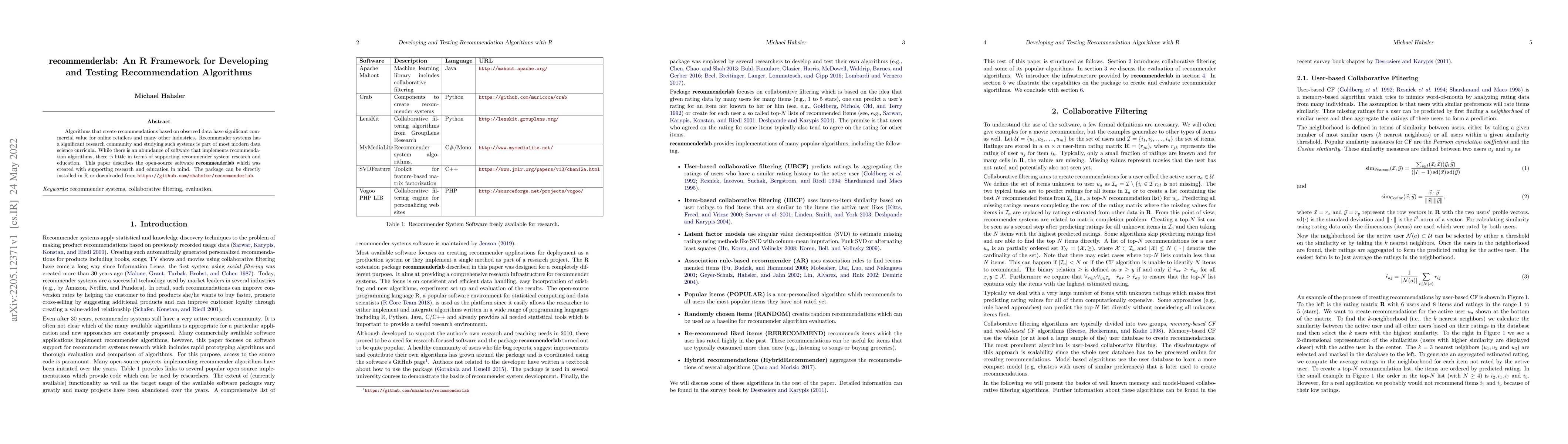 Thumbnail for recommenderlab: An R Framework for Developing and Testing Recommendation
  Algorithms