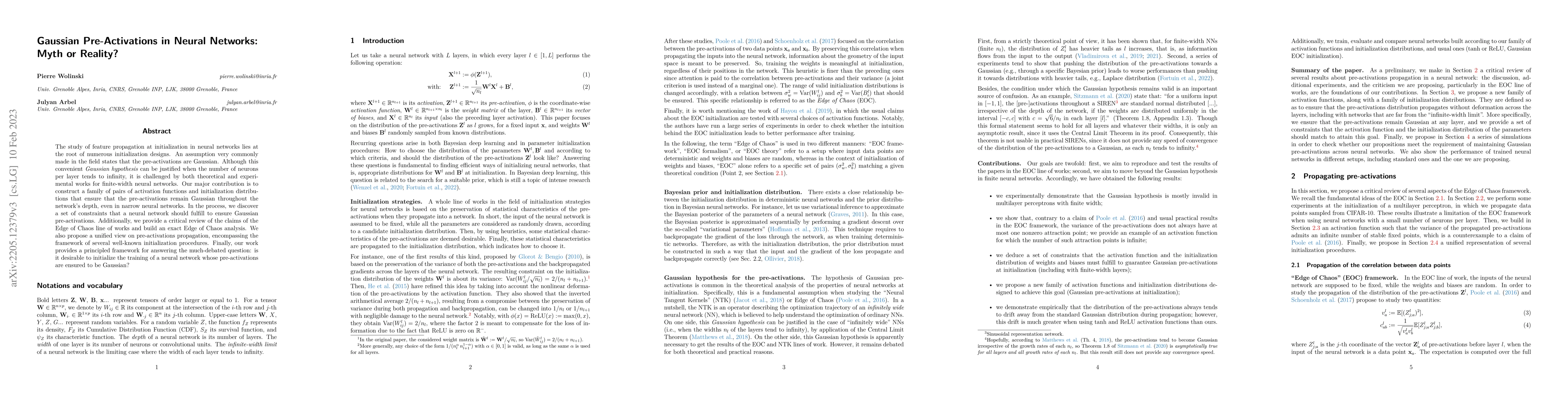 Thumbnail for Gaussian Pre-Activations in Neural Networks: Myth or Reality?