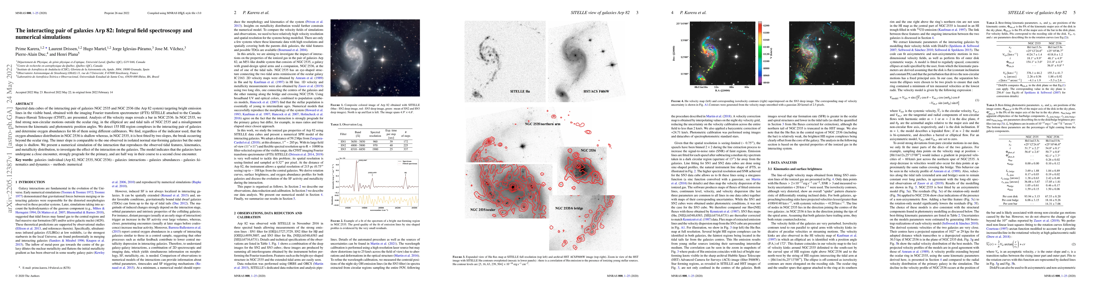 Thumbnail for The interacting pair of galaxies Arp 82: Integral field spectroscopy and
  numerical simulations