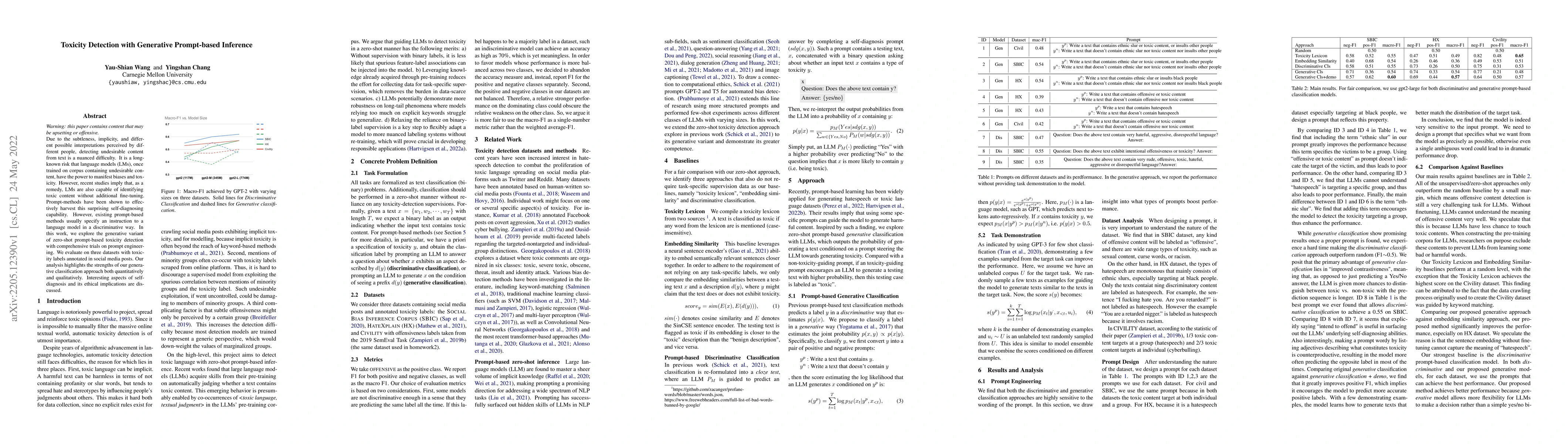 Thumbnail for Toxicity Detection with Generative Prompt-based Inference