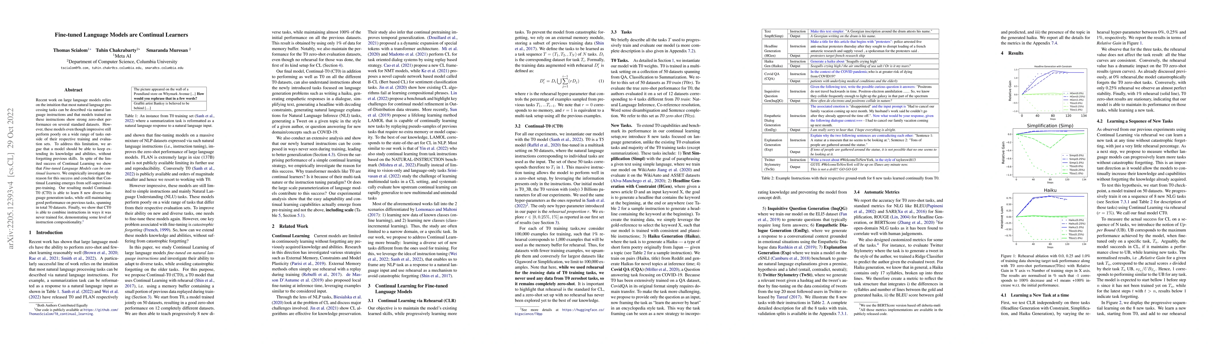 Thumbnail for Fine-tuned Language Models are Continual Learners