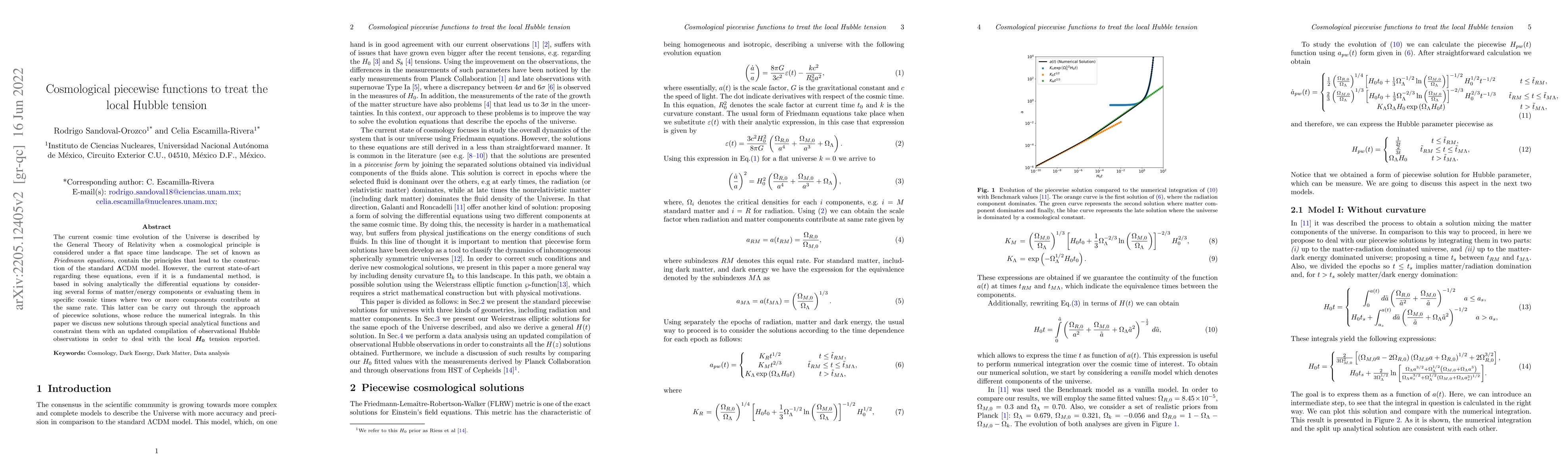 Thumbnail for Cosmological piecewise functions to treat the local Hubble tension