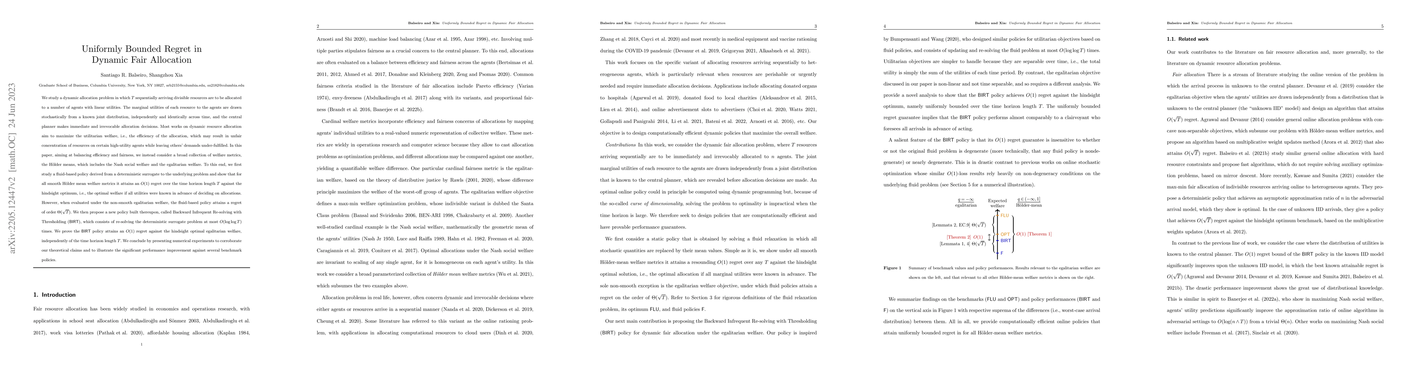 Thumbnail for Uniformly Bounded Regret in Dynamic Fair Allocation