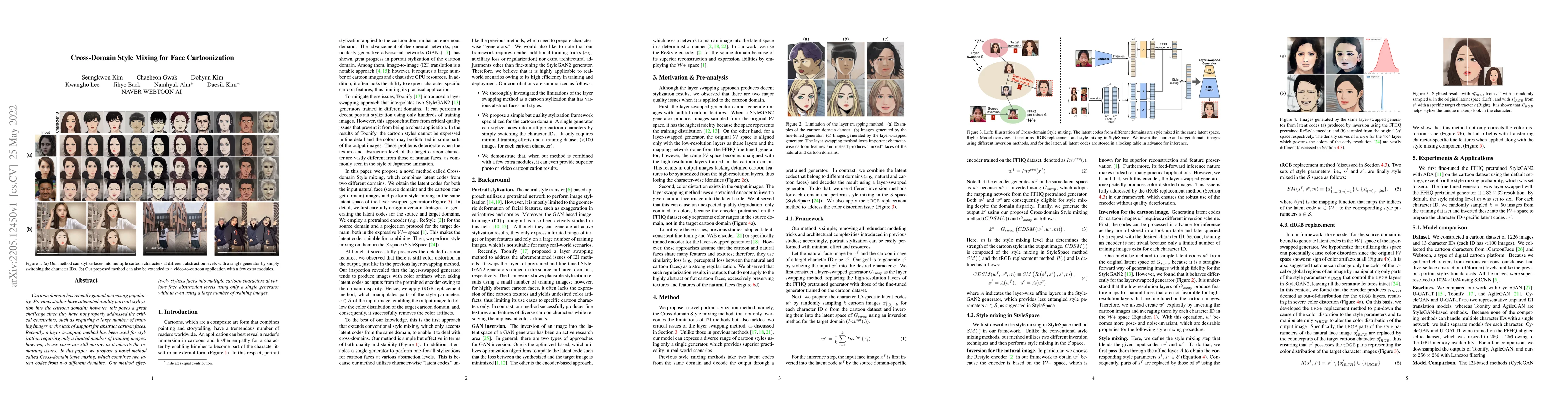 Thumbnail for Cross-Domain Style Mixing for Face Cartoonization